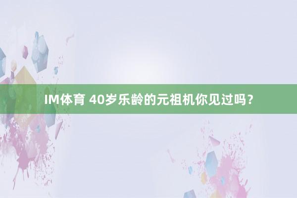 IM体育 40岁乐龄的元祖机你见过吗？