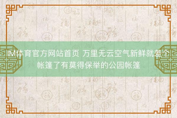 IM体育官方网站首页 万里无云空气新鲜就差个帐篷了有莫得保举的公园帐篷