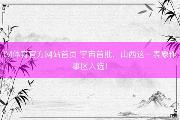 IM体育官方网站首页 宇宙首批，山西这一表象作事区入选！