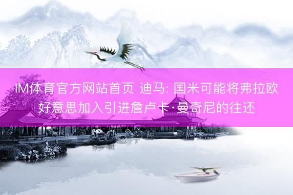 IM体育官方网站首页 迪马: 国米可能将弗拉欧好意思加入引进詹卢卡·曼奇尼的往还