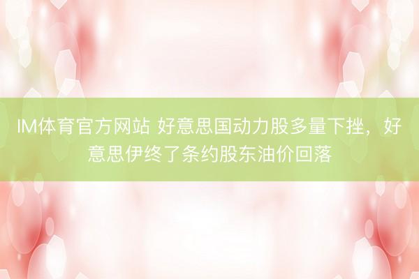 IM体育官方网站 好意思国动力股多量下挫，好意思伊终了条约股东油价回落