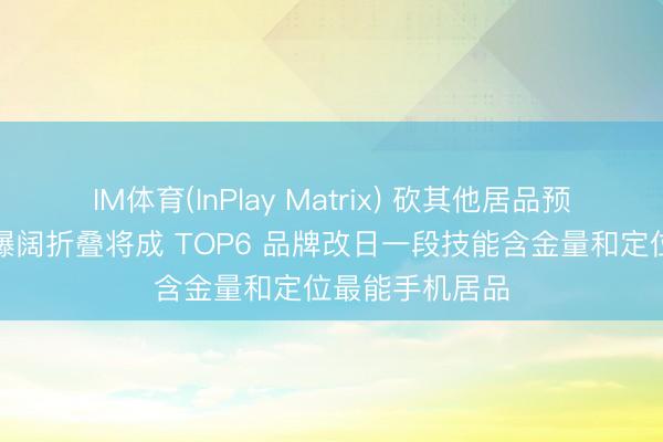 IM体育(InPlay Matrix) 砍其他居品预算也要作念：曝阔折叠将成 TOP6 品牌改日一段技能含金量和定位最能手机居品